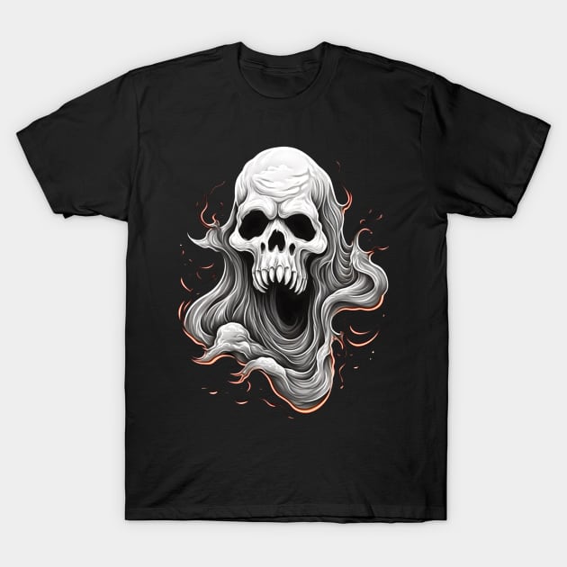 Eerie Halloween Ghoul Art - Spooky Season Delight T-Shirt by Captain Peter Designs